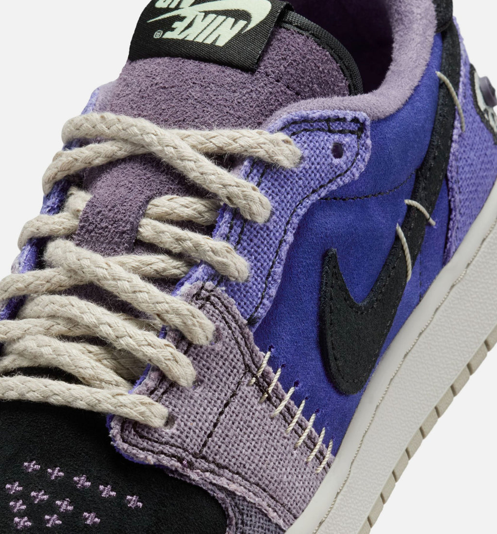 Air Jordan 1 Low OG Grade School Lifestyle Shoe - Regency Purple/Vapor Green/Black/Dark Raisin