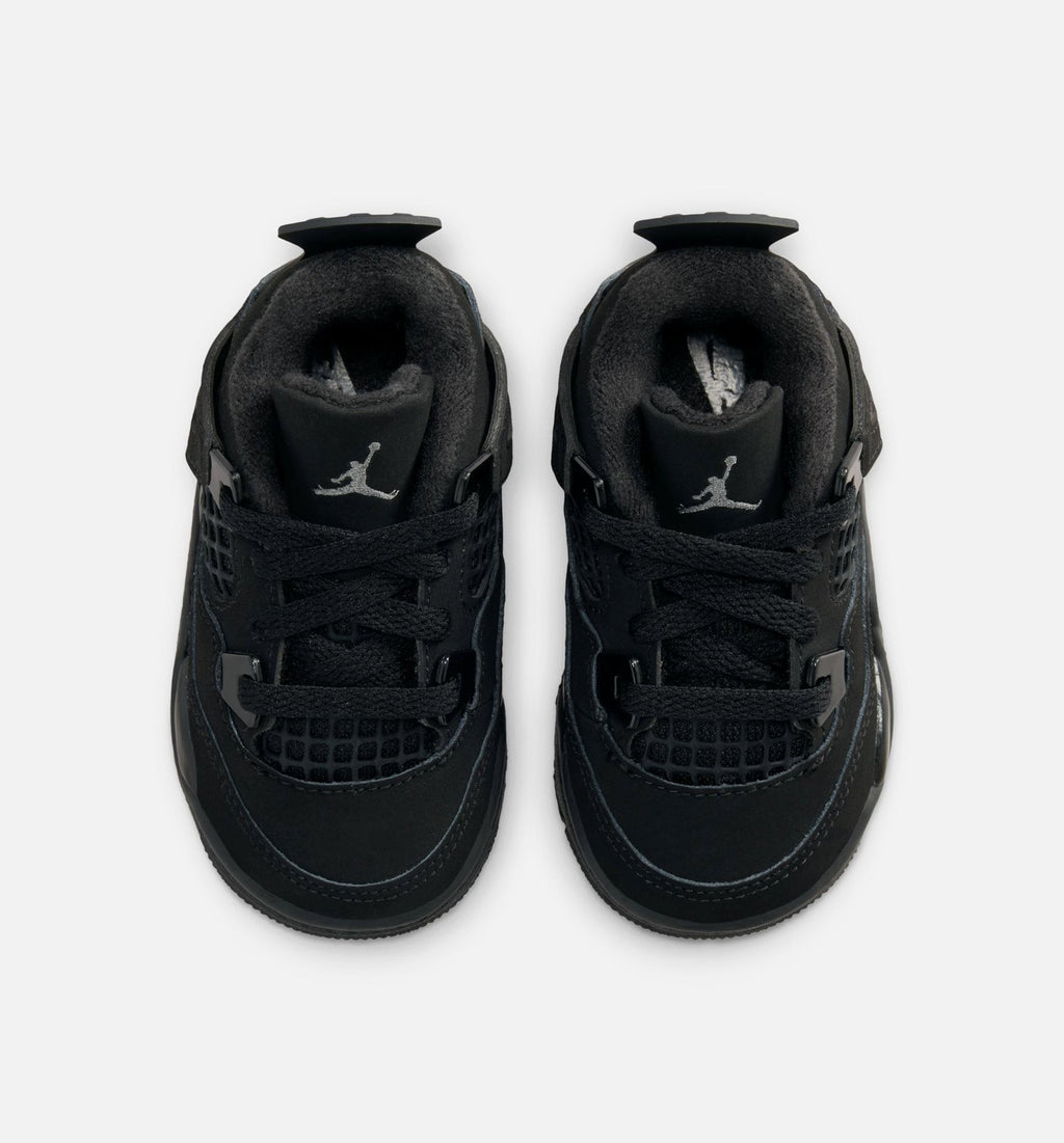 Air Jordan 4 Retro Black Cat Infant/Toddler Lifestyle Shoe - Black/Light Graphite