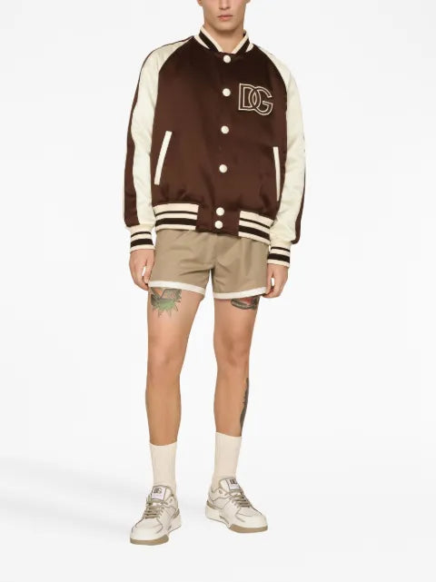 Dolce & Gabbana logo-patch colour-block bomber jacket