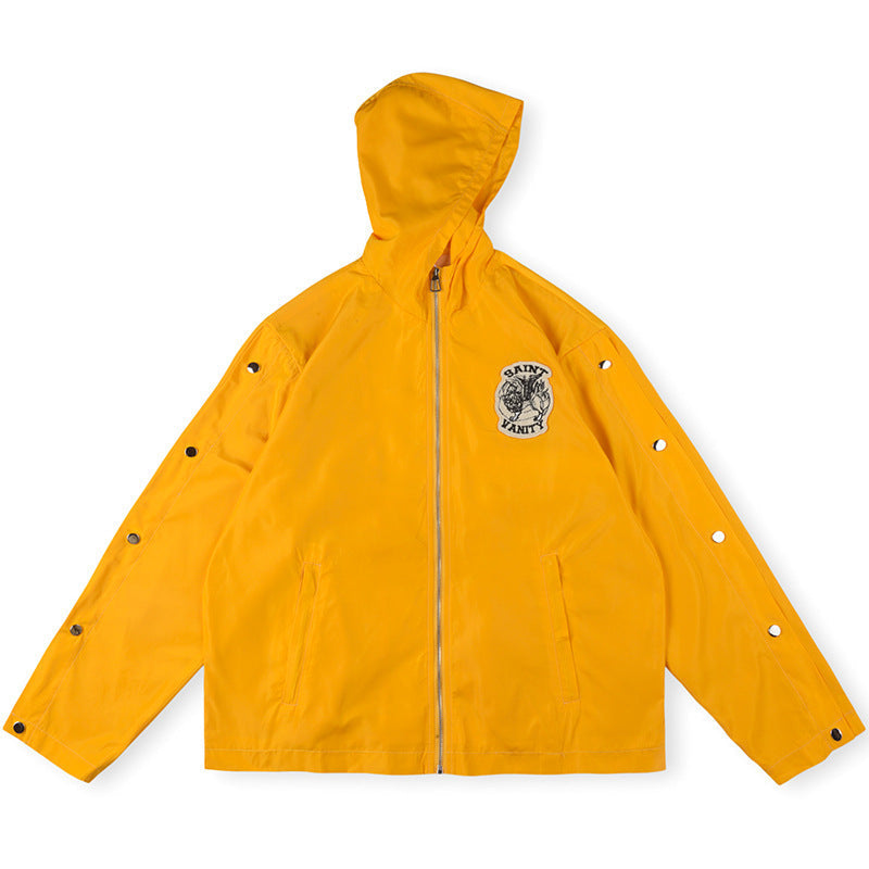 SAINT VANITY  Nylon Hooded Track Jacket “Yellow”