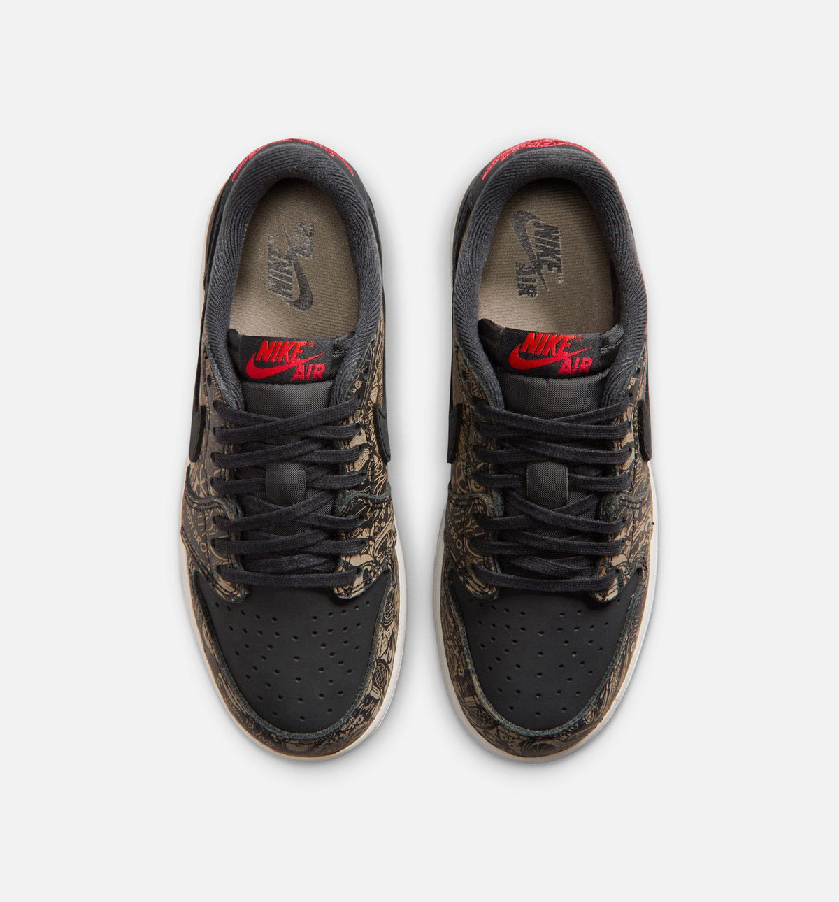 Air Jordan 1 Retro Low OG Laser Black and Varsity Red Grade School Lifestyle Shoe - Black/Varsity Red/Summit White