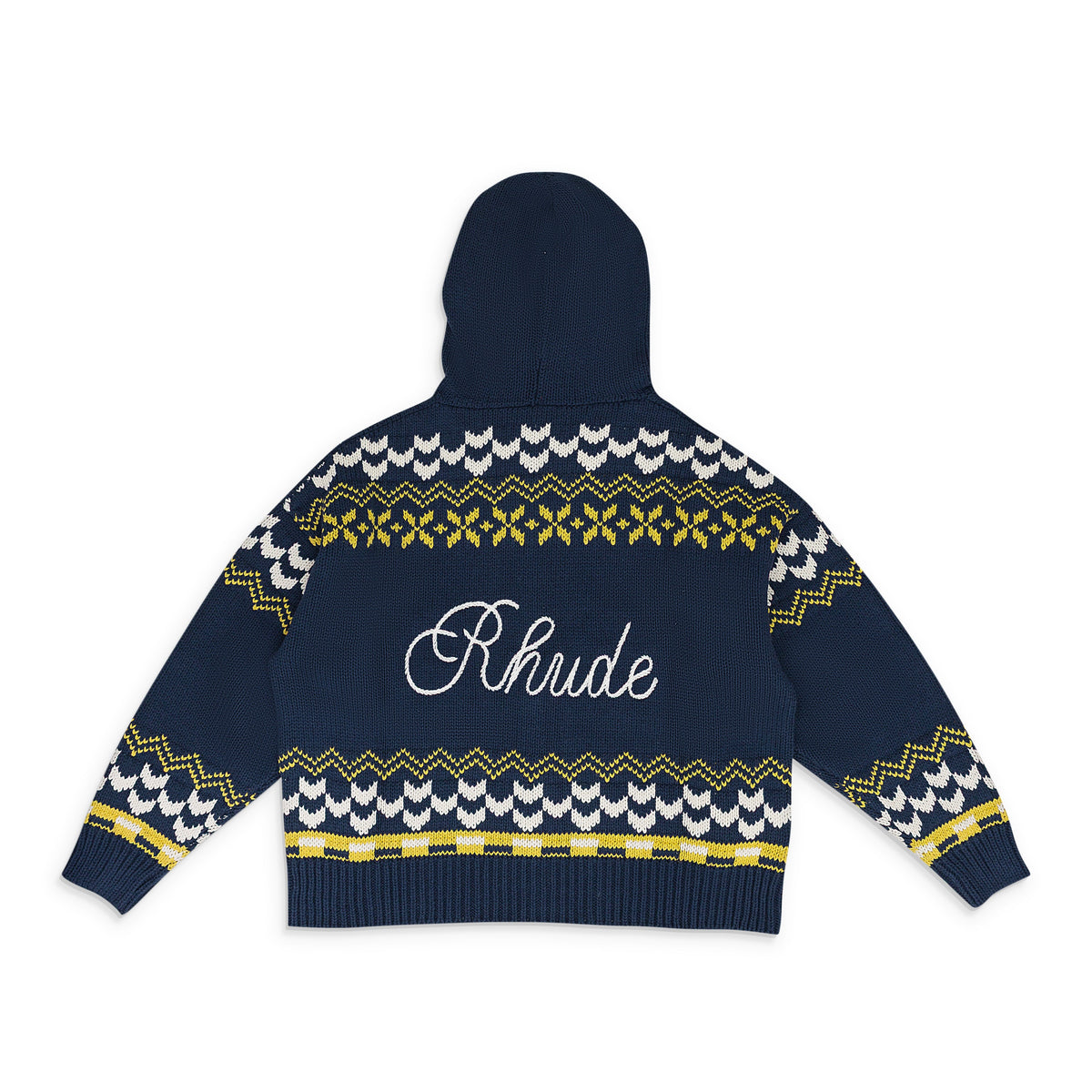 NAVY PALMA KNIT ZIP-UP SWEATER