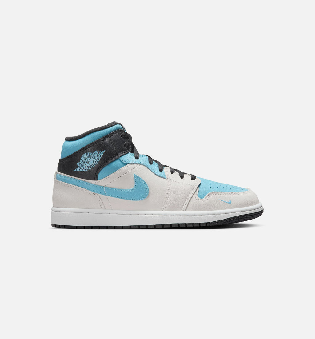 Air Jordan 1 Mid SE Men's Lifestyle Shoe - Summit White/Blue Chill/Black