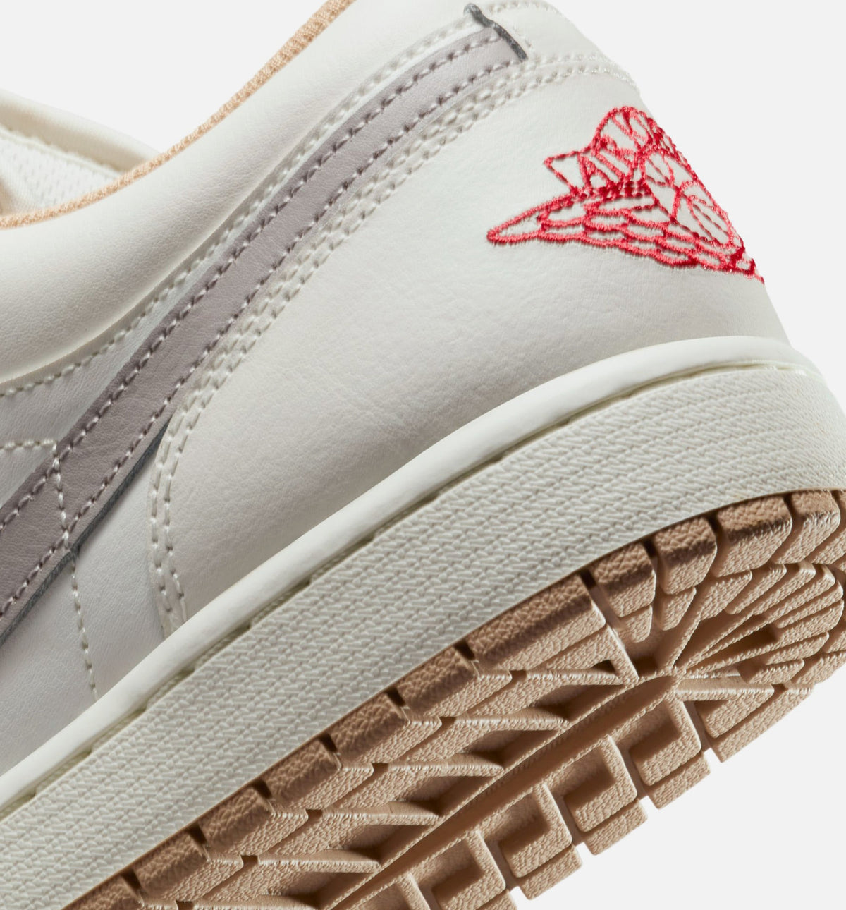 Air Jordan 1 Low Men's Lifestyle Shoe - Sail/Fire Red/College Grey/Hemp
