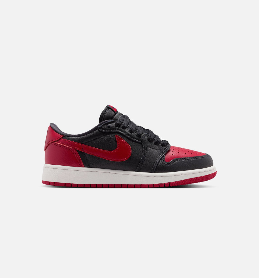 Air Jordan 1 Retro Low OG Banned Grade School Lifestyle Shoe - Black/Varsity Red/Summit White