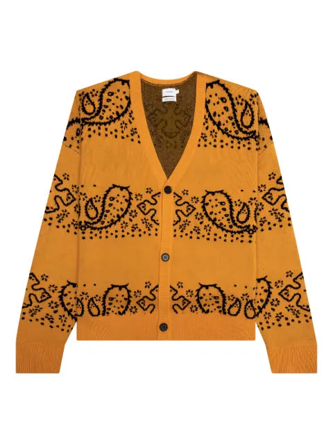 RHUDE Bandana V-neck knit cardigan