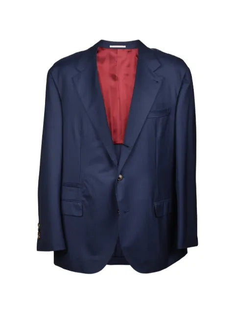 Brunello Cucinelli single-breasted wool suit jacket