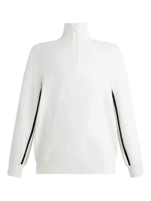Fusalp intarsia-striped half-zip sweater