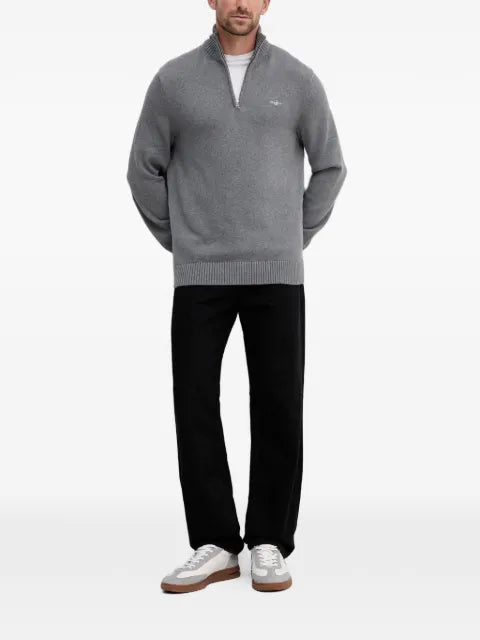 Gant cotton piqué half-zip sweater