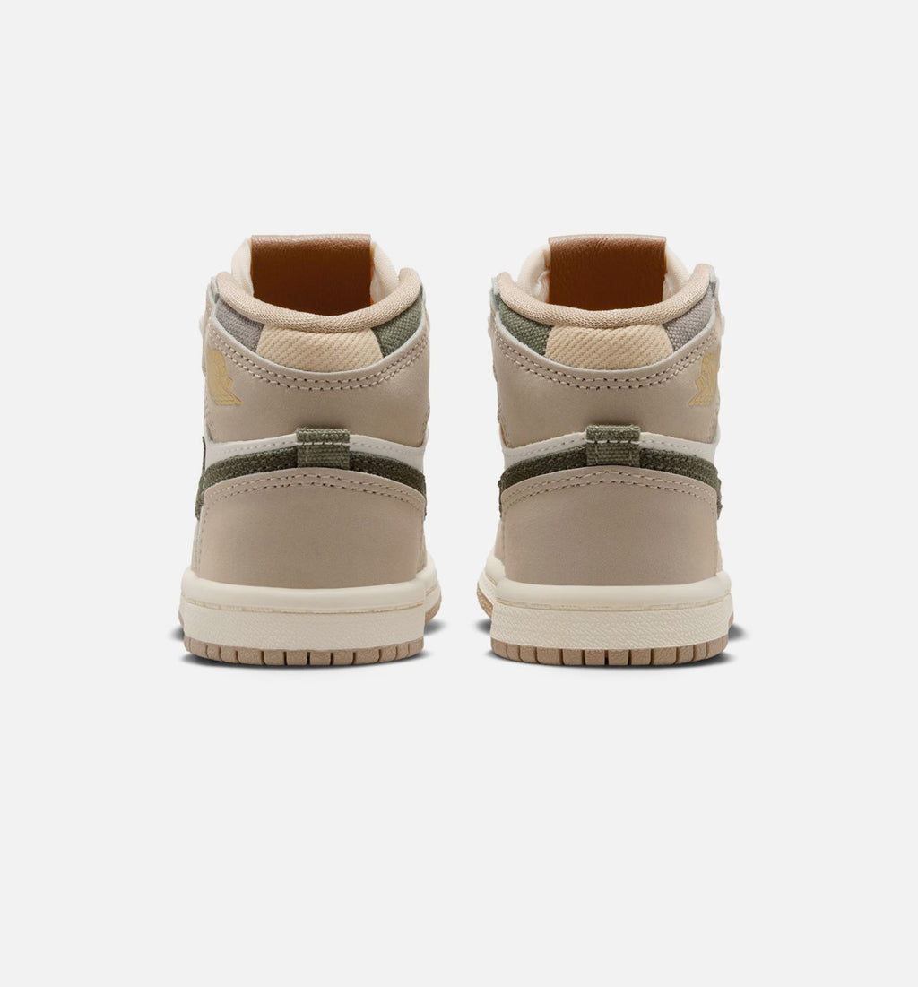 Air Jordan 1 Retro High OG Infant/Toddler Lifestyle Shoes - Khaki/Sail/Coconut Milk/Cargo Khaki