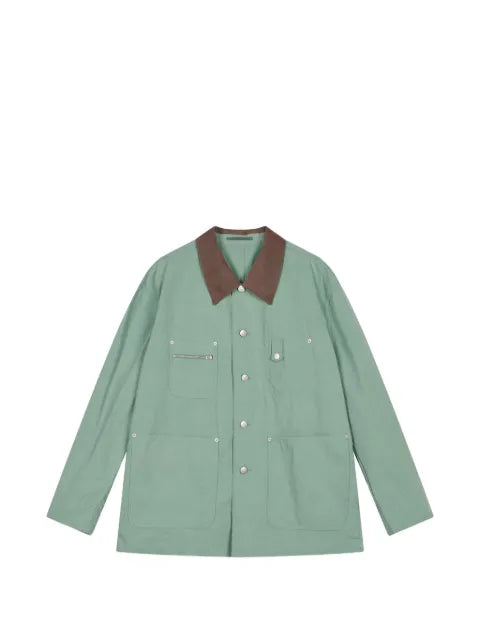 CROQUIS multi-pocket contrast-collar jacket