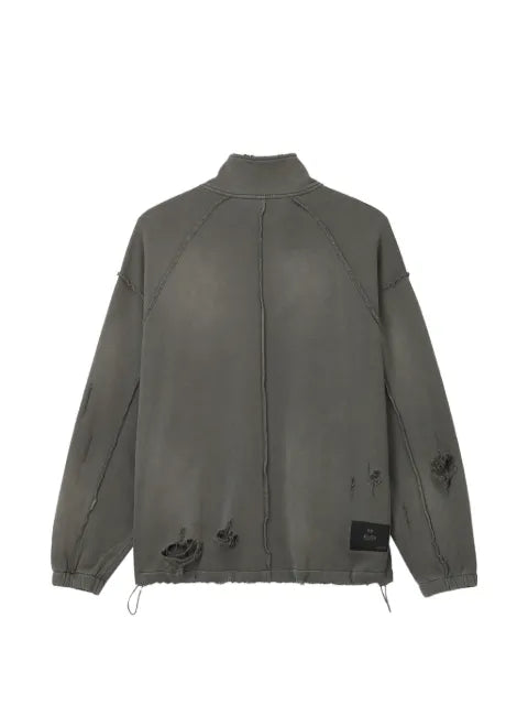 FIVE CM distressed quarter-zip sweater