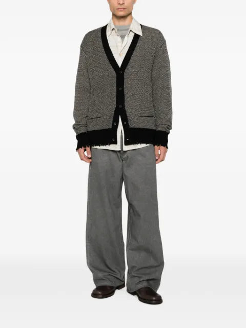 Ziggy Chen distressed-effect knitted cardigan