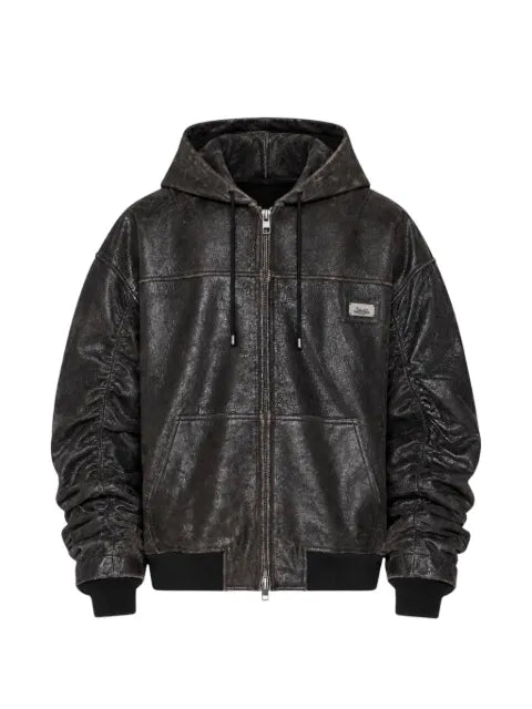 Ksubi hooded leather jacket