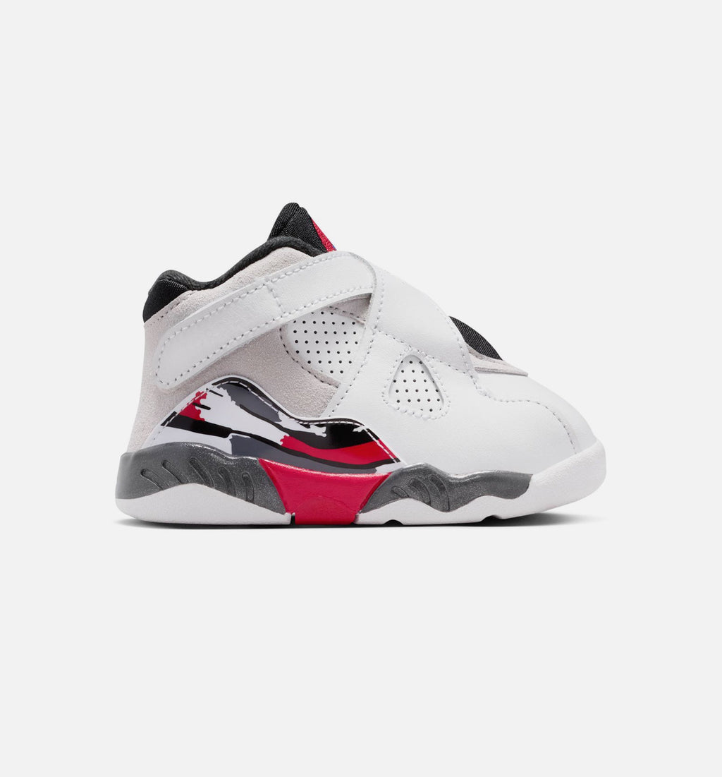 Air Jordan 8 Retro White and True Red Infant/Toddler Lifestyle Shoe - White/Black/True Red