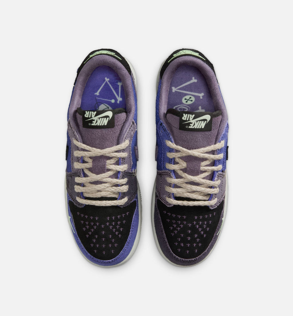 Air Jordan 1 Low OG Grade School Lifestyle Shoe - Regency Purple/Vapor Green/Black/Dark Raisin
