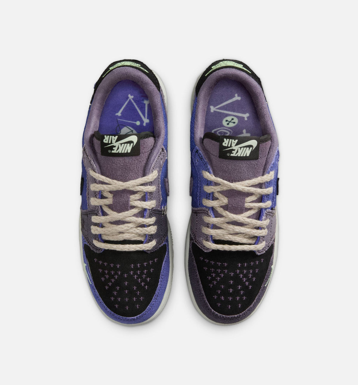 Air Jordan 1 Low OG Grade School Lifestyle Shoe - Regency Purple/Vapor Green/Black/Dark Raisin