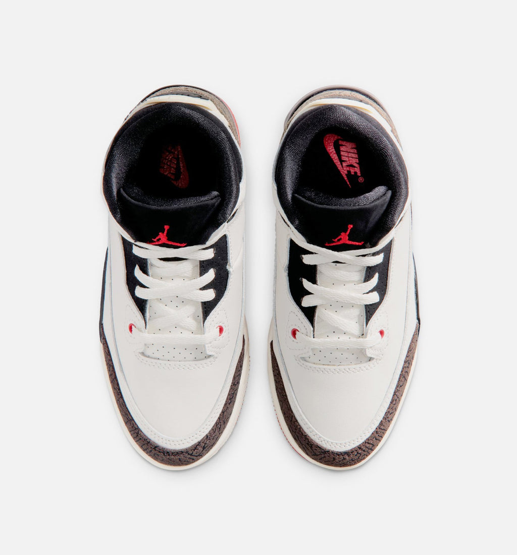 Air Jordan 3 Retro Sail and University Red – Preschool Lifestyle Shoe in Sail/Black/University Red/Pale Ivory