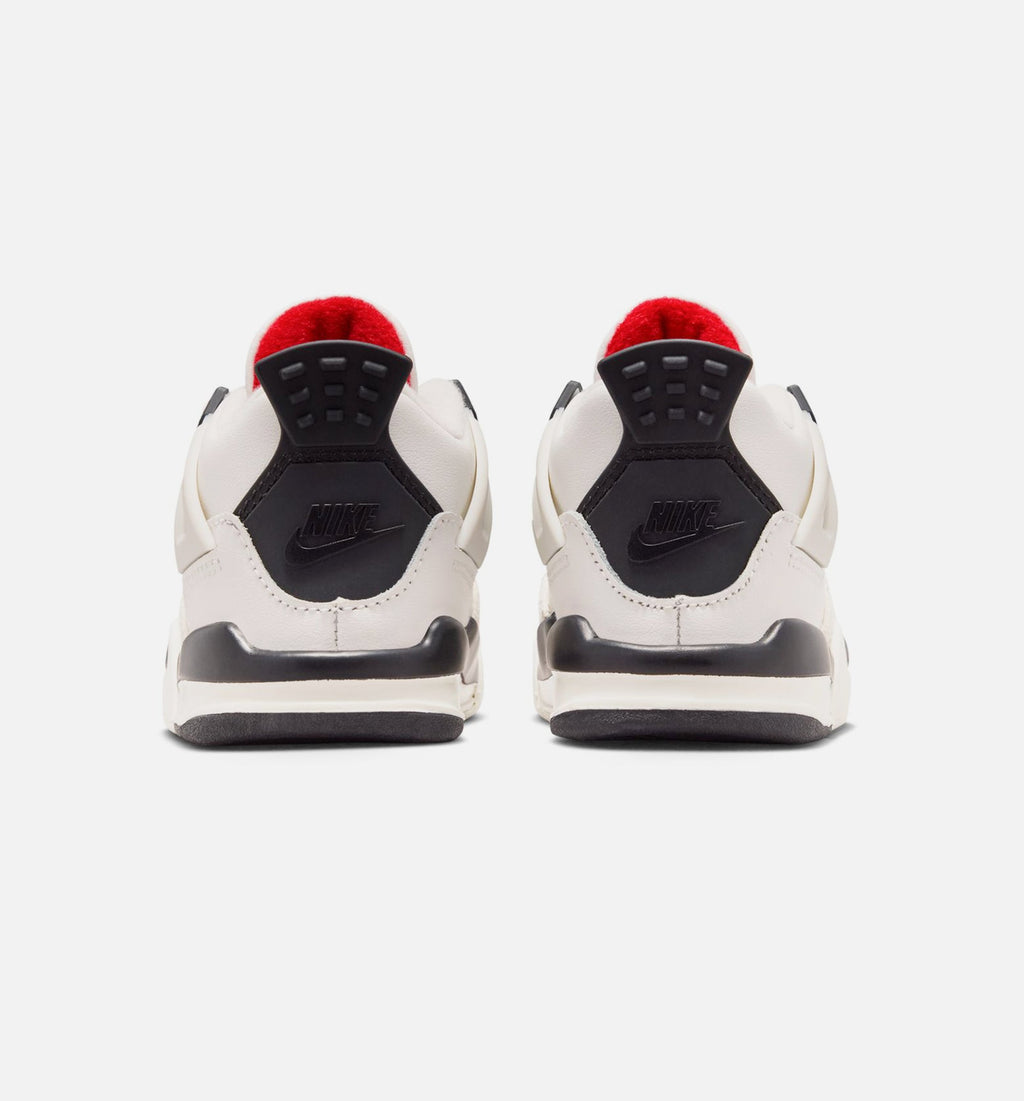 Air Jordan 4 Retro Flight Club Infant/Toddler Lifestyle Shoe - Sail/Black/University Red