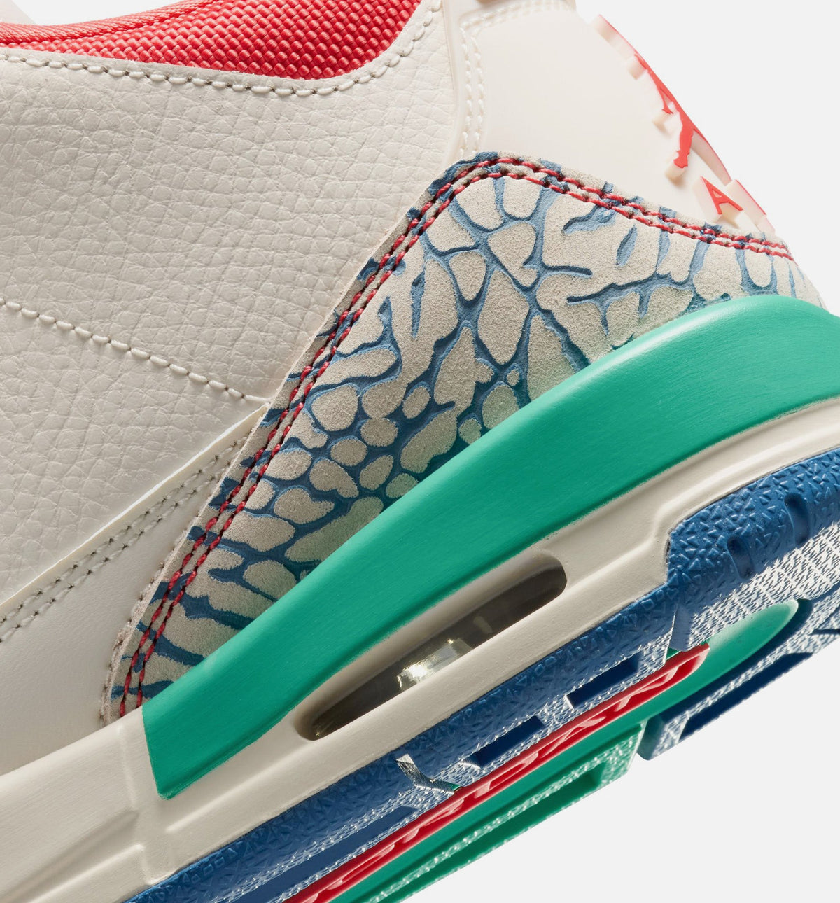 Air Jordan 3 Retro Play Your Way Grade School Lifestyle Shoe - Chalk/Track Red/True Blue/Kinetic Green