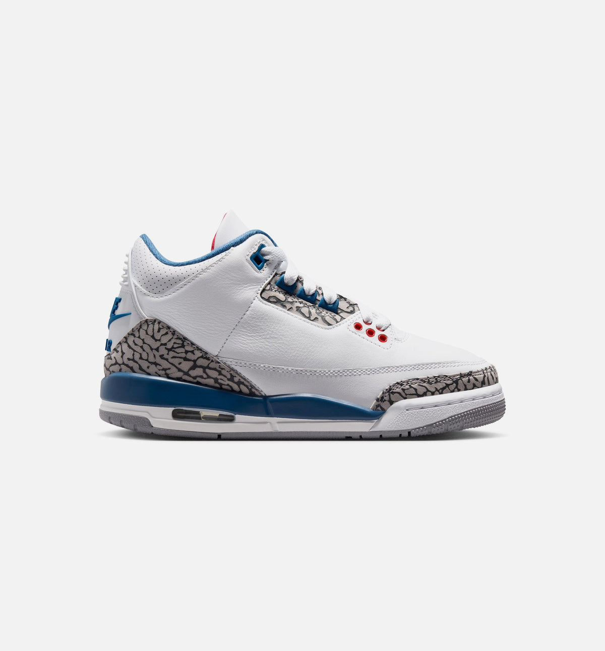Air Jordan 3 Retro OG True Blue Grade School Lifestyle Shoe - White/Fire Red/True Blue