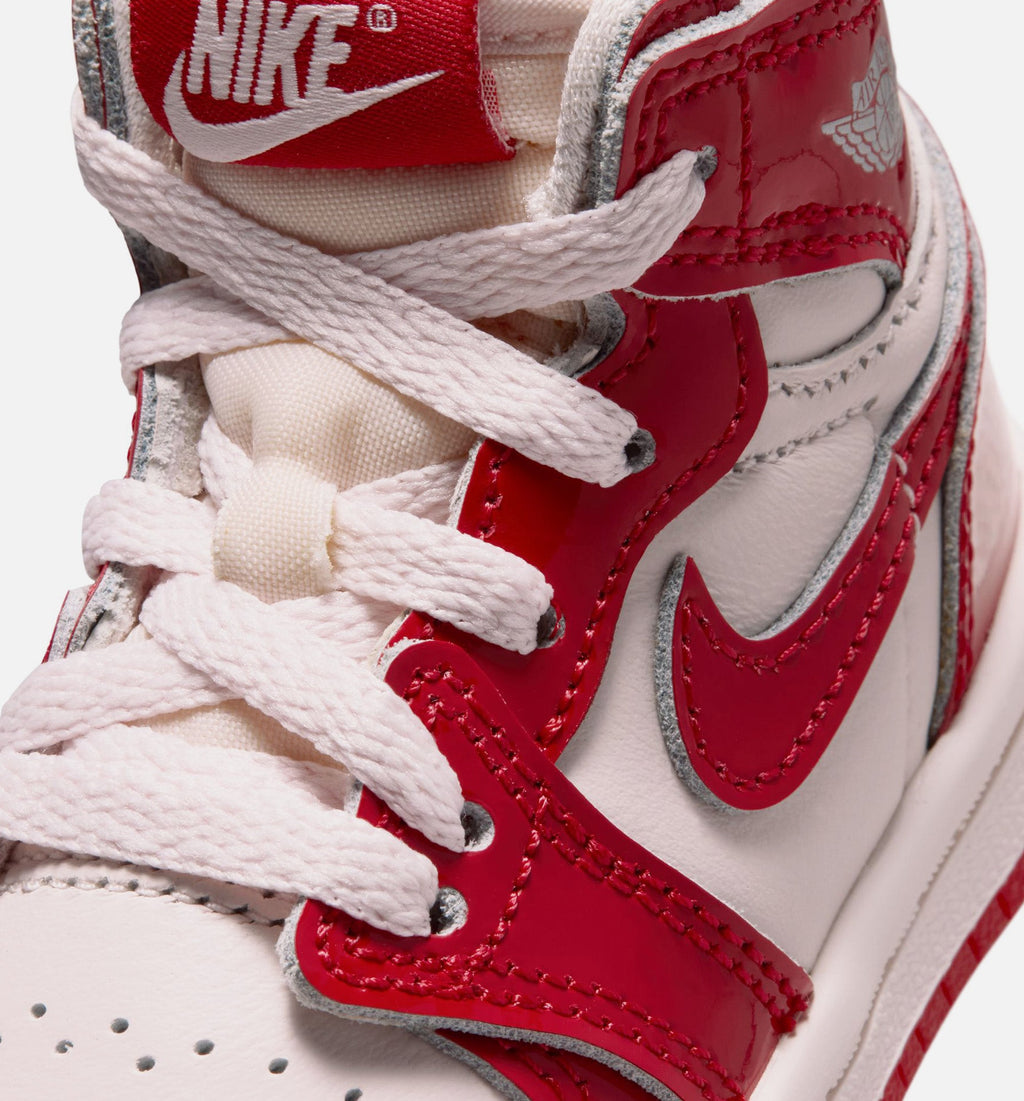 Air Jordan 1 Retro High OG Nails and Grails Infant/Toddler Lifestyle Shoe - University Red/Metallic Silver