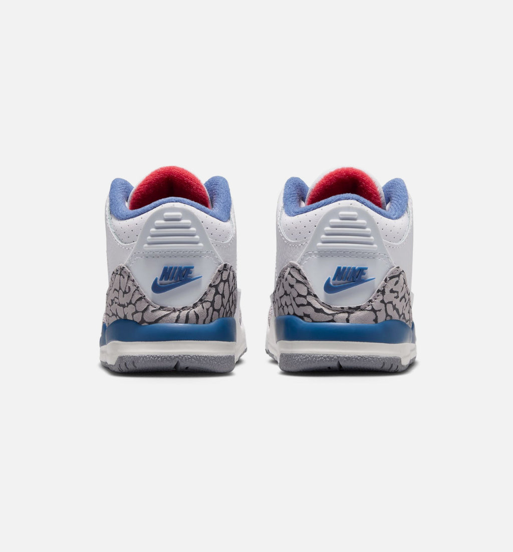 Air Jordan 3 Retro OG True Blue Infant/Toddler Lifestyle Shoe - White/Fire Red/True Blue