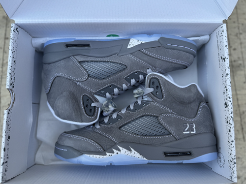 "Wolf Grey" Retro High-Top Sneakers
