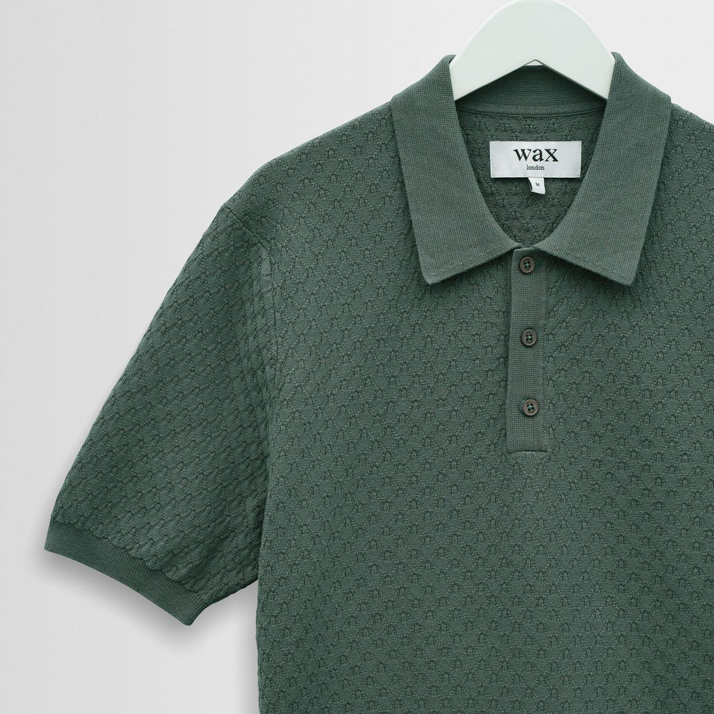Wax London Naples SS Polo Retro Diamond: Sea Green