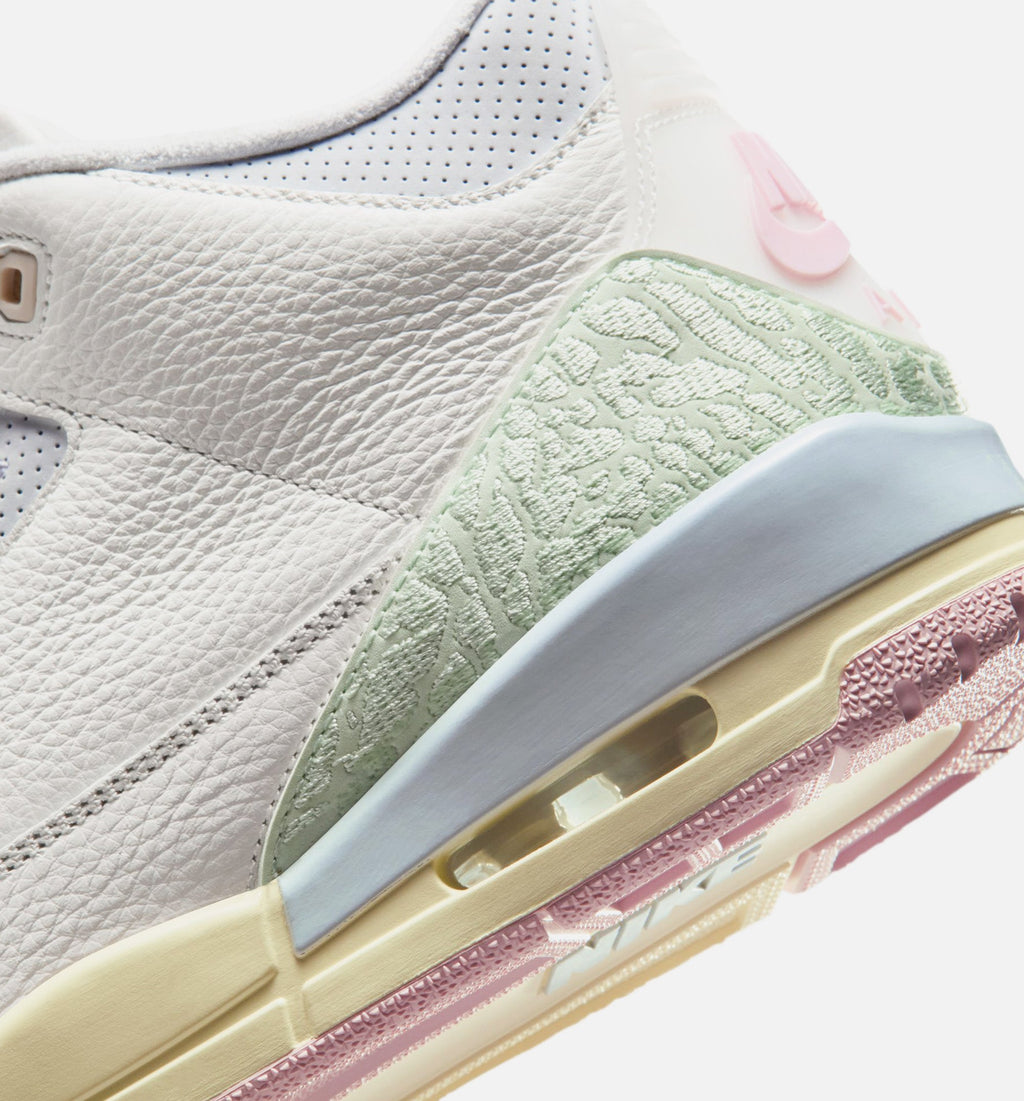 Air Jordan 3 Retro Sail and Jade Aura Men's Lifestyle Shoe - Sail/Jade Aura/Aura/Iced Carmine