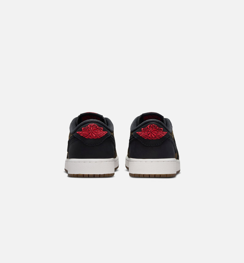 Air Jordan 1 Retro Low OG Laser Black and Varsity Red Grade School Lifestyle Shoe - Black/Varsity Red/Summit White