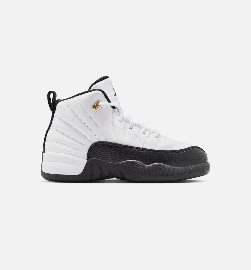 Air Jordan 12 Retro Taxi Preschool Lifestyle Shoe - White/Black/Taxi