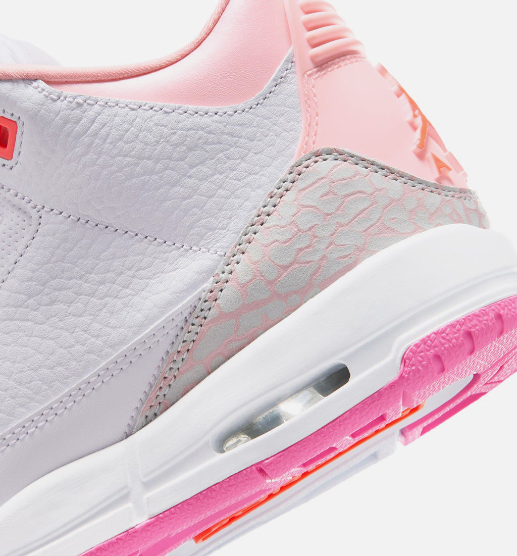 Air Jordan 3 Retro Spring Flowers Grade School Lifestyle Shoe - Pearl Pink/Pink Bloom/Pink Glow/Hyper Orange