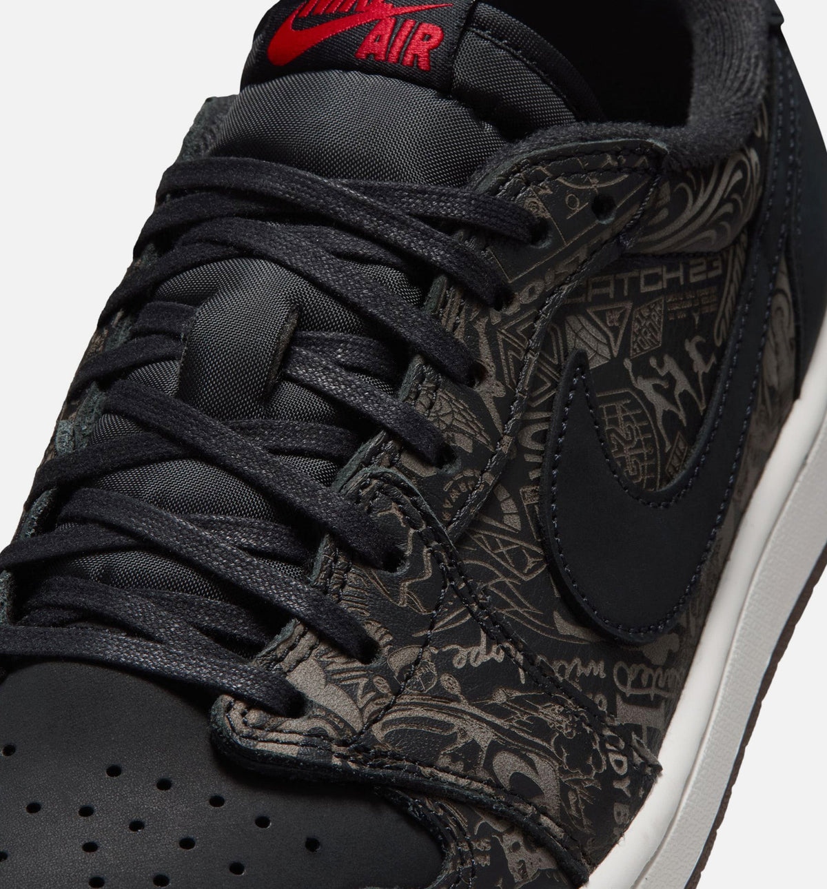 Air Jordan 1 Retro Low OG Laser Black and Varsity Red Men's Lifestyle Shoe - Black/Varsity Red/Summit White