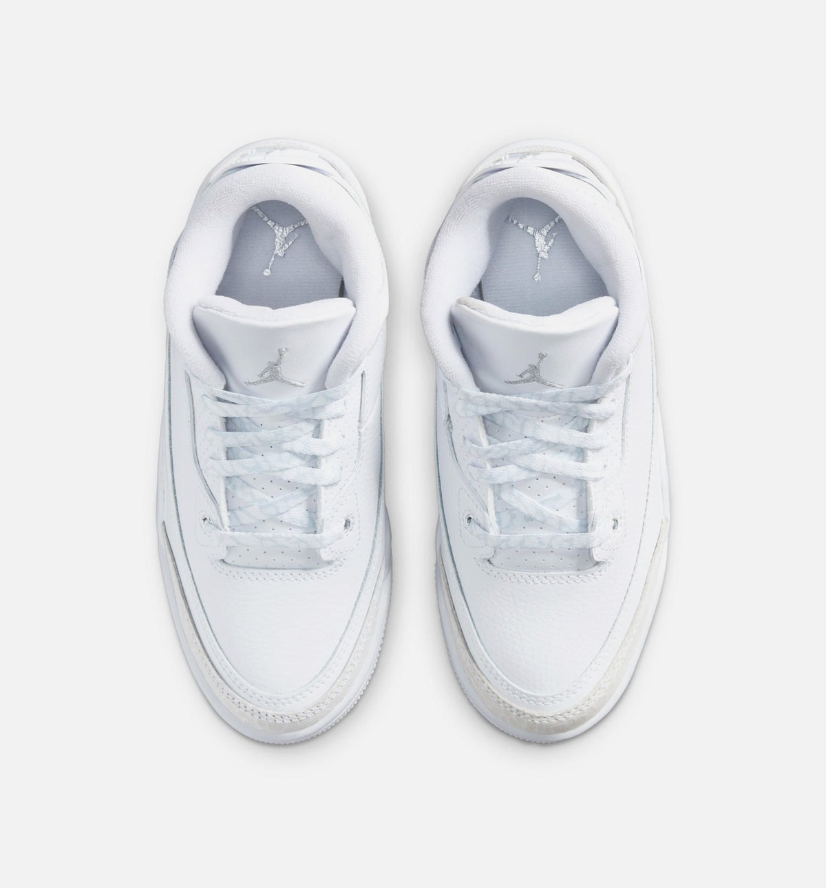 Air Jordan 3 Retro White and Silver Preschool Lifestyle Shoe - White/Metallic Silver