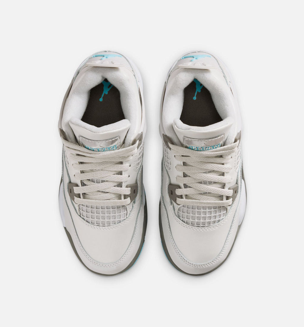 Air Jordan 4 Retro Blue Chill | Preschool Lifestyle Shoe | Photon Dust/Blue Chill/Flat Pewter/White/Blue Tint