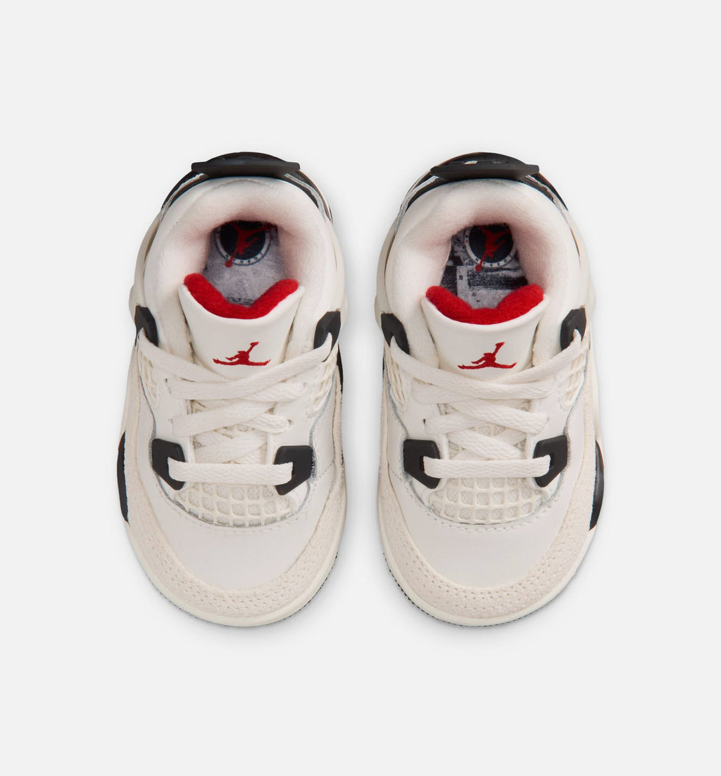Air Jordan 4 Retro Flight Club Infant/Toddler Lifestyle Shoe - Sail/Black/University Red