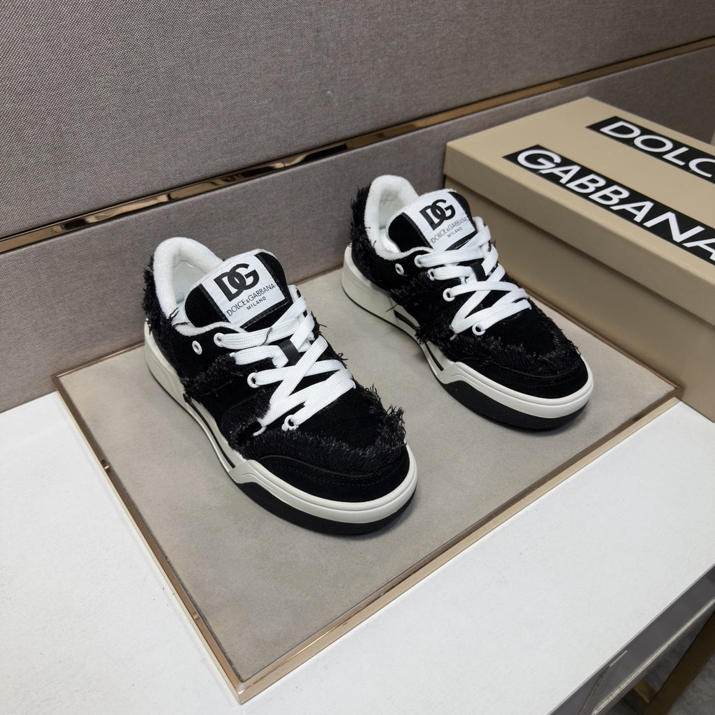 Dolce & Gabbana Black and White Low-Top Sneakers