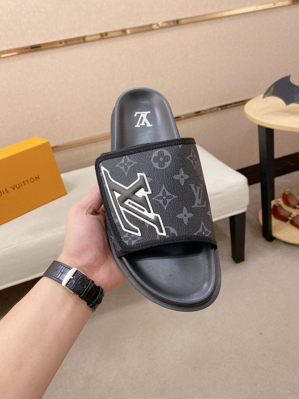 Louis Vuitton Graphic Print Slide Sandals