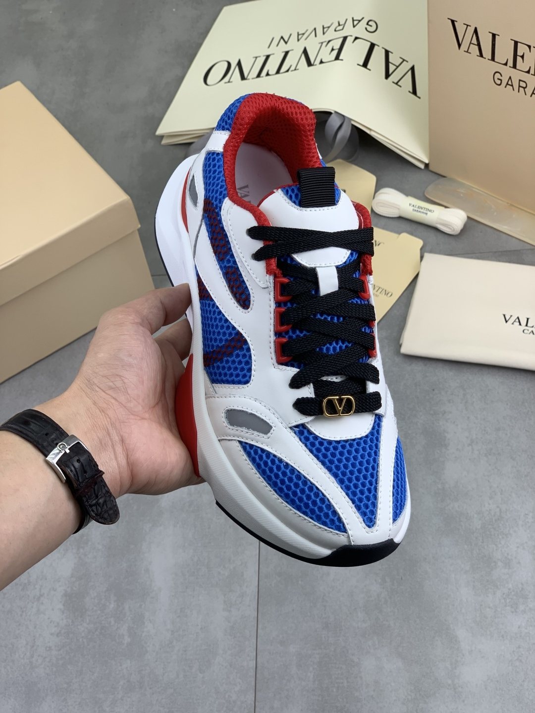 Valentino Mesh Panel Sneakers