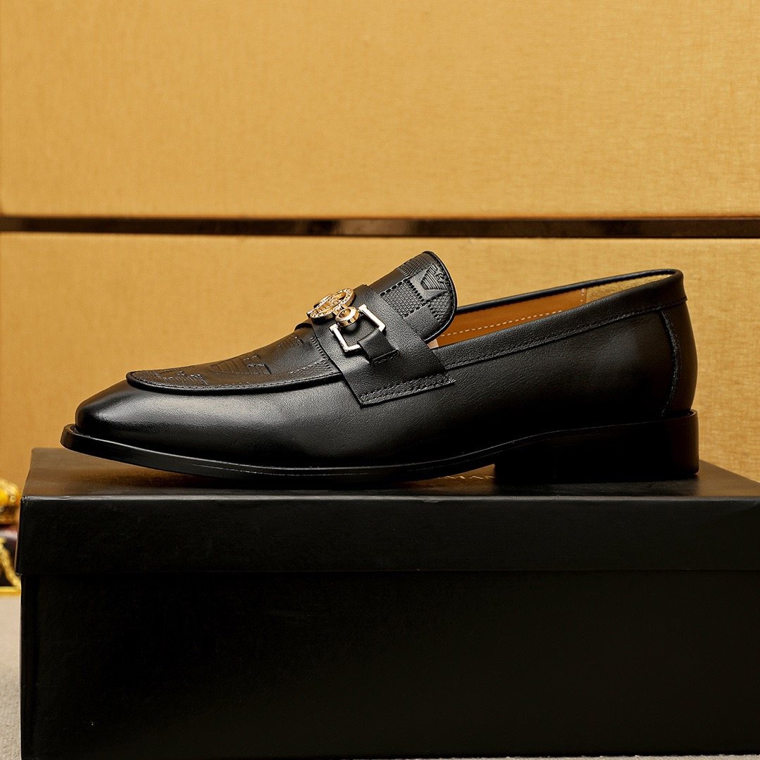 Armani Men's Black Embossed Bit Loafers