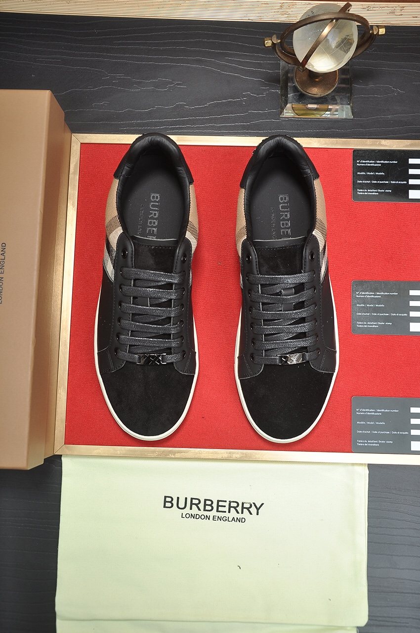 Burberry Check Panel Low-Top Sneakers - Rubber Sole