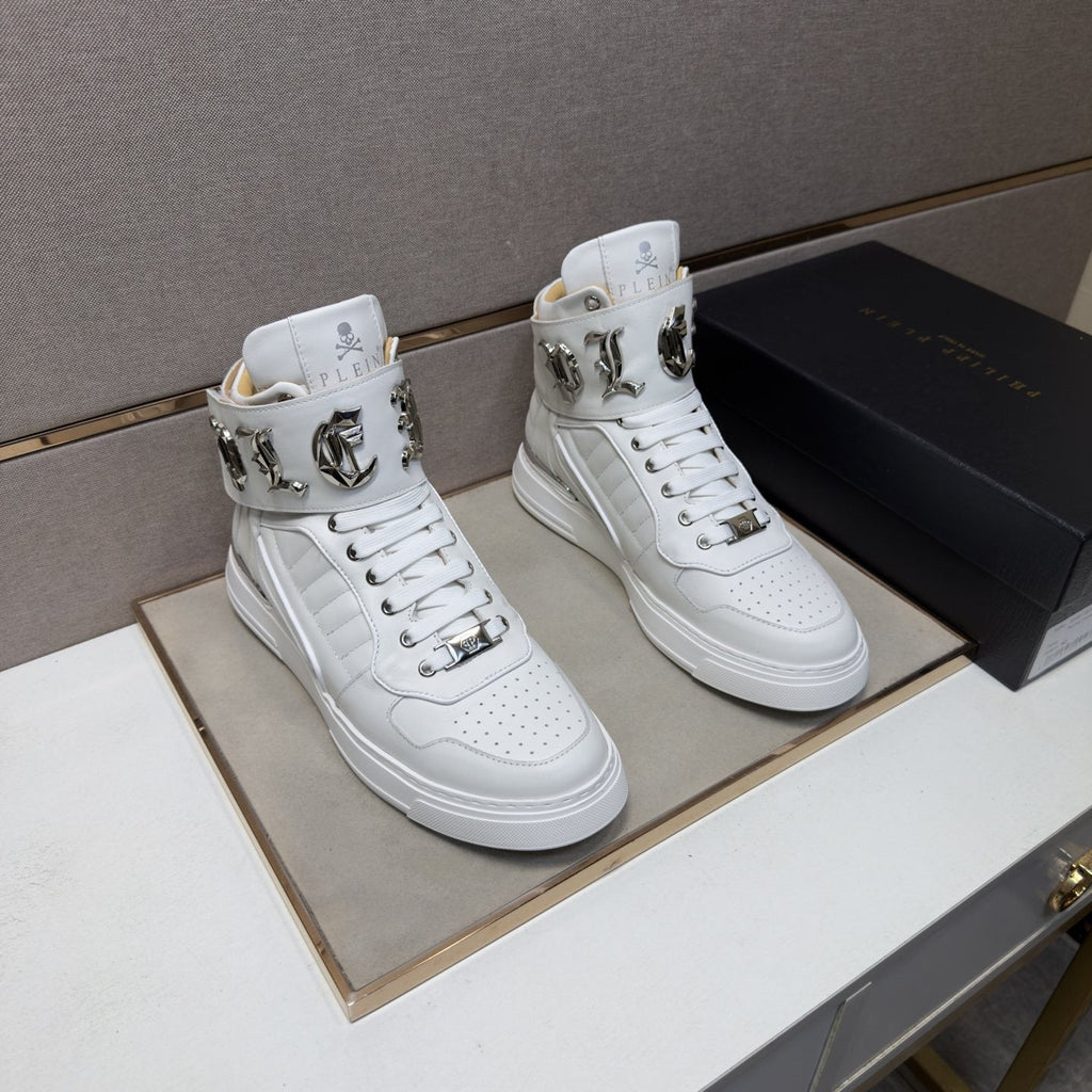 Philipp Plein Buckle-Strap High-Top Sneakers