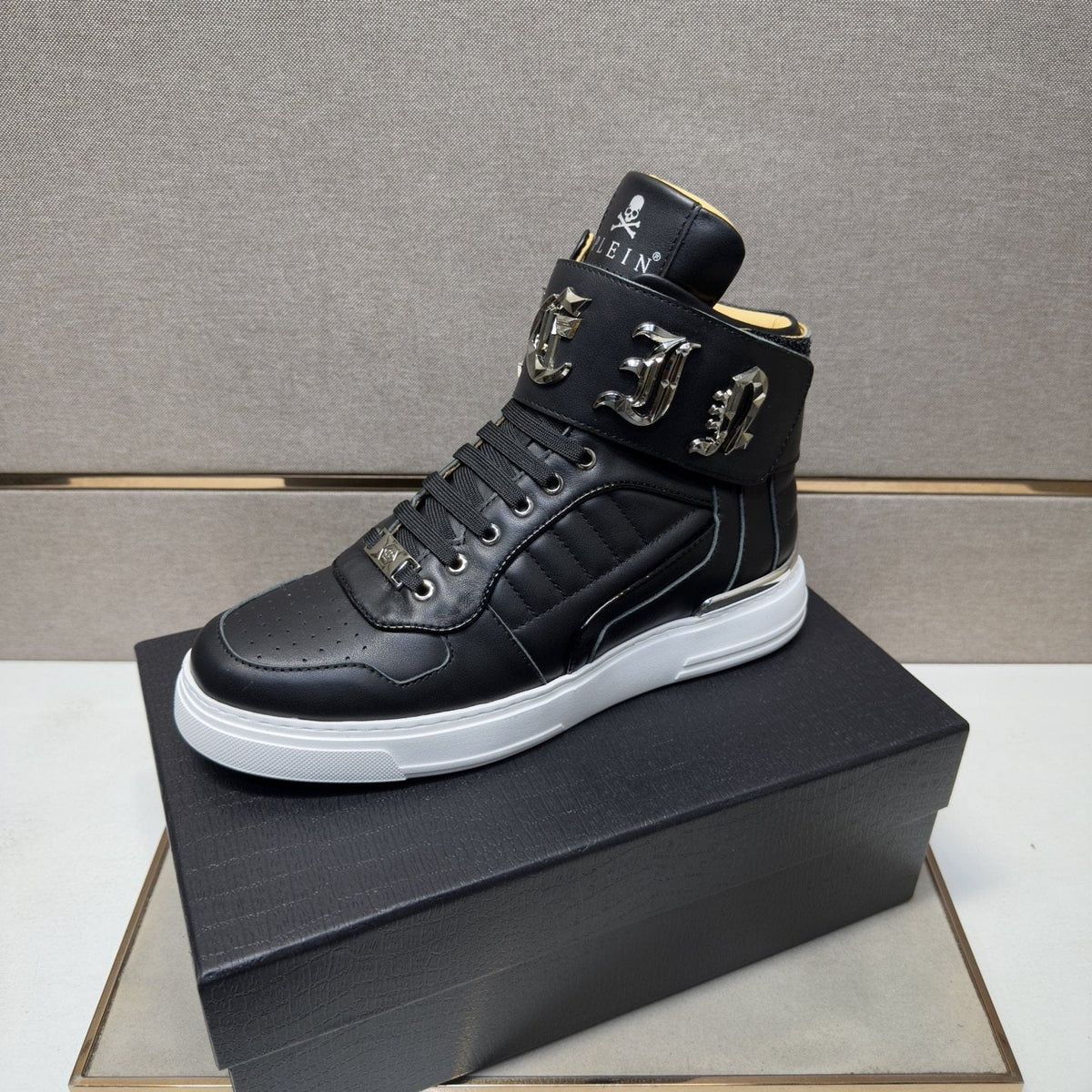 Philipp Plein Buckle-Strap High-Top Sneakers