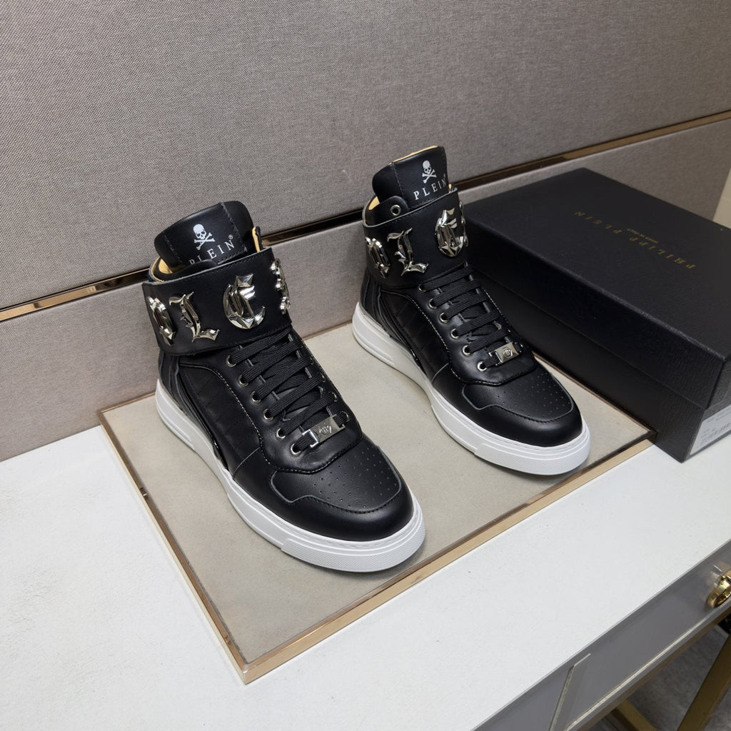 Philipp Plein Buckle-Strap High-Top Sneakers