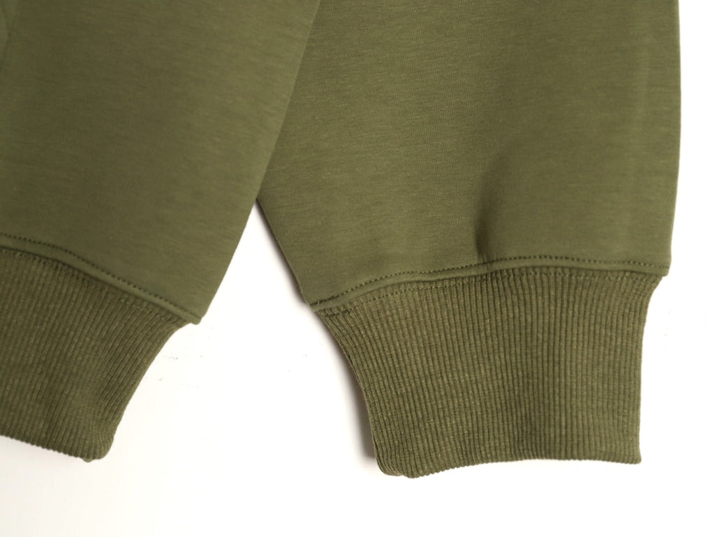 Gucci Small-Slogan Full-Zip Hoodie - Olive Green